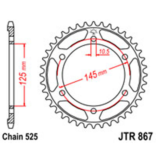 JT JT Rear Sprockets R/W 867-42 YAM (0869)